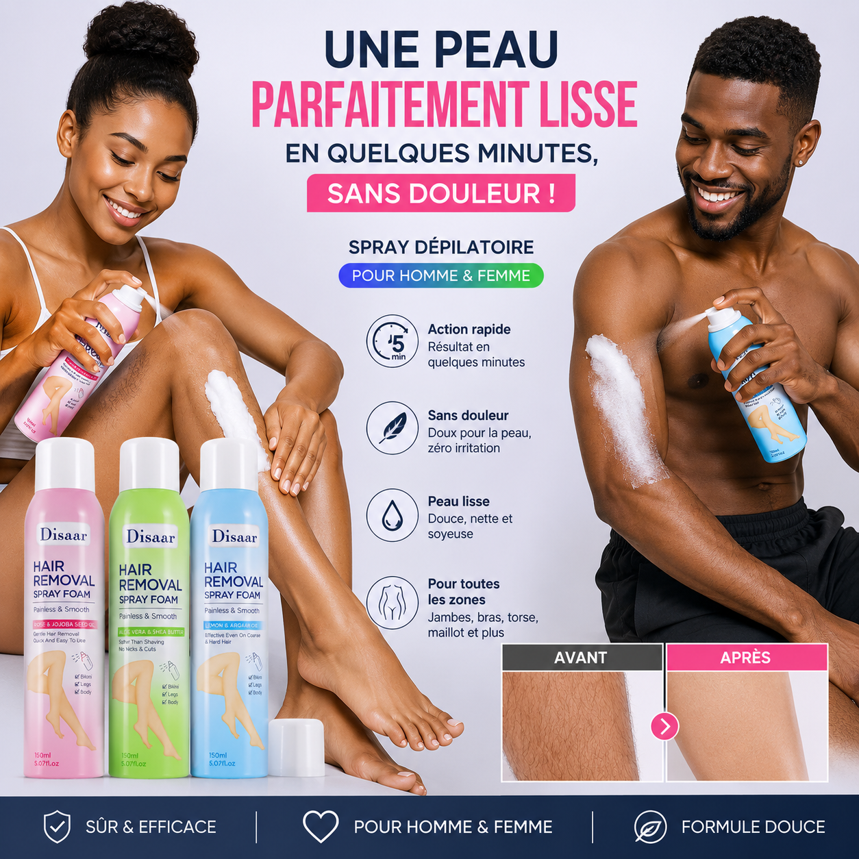 Spray Dépilatoire Révolutionnaire Une peau douce et sans poils