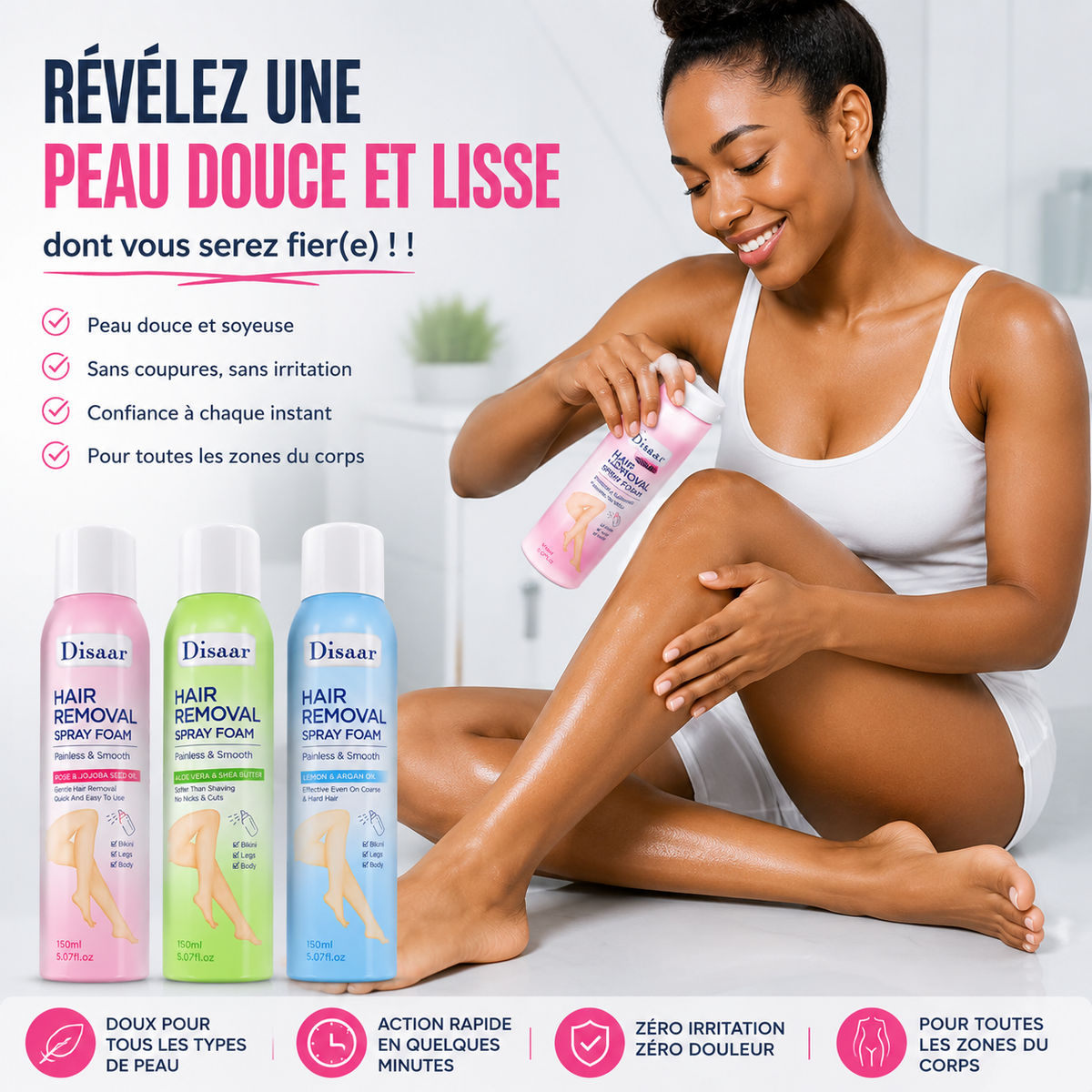 Spray Dépilatoire Révolutionnaire Une peau douce et sans poils